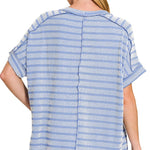 Ribbed Striped Relaxed Tops - 2 Colors! - The Nines