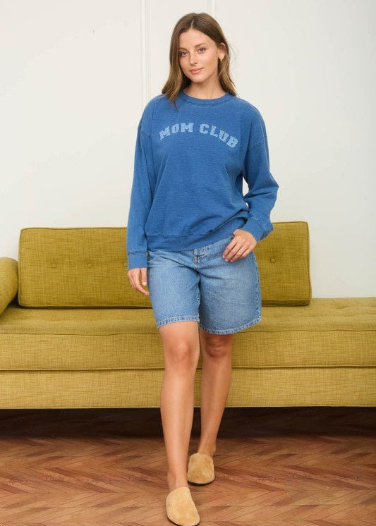 Indigo Blue Mom Club Crewneck - The Nines