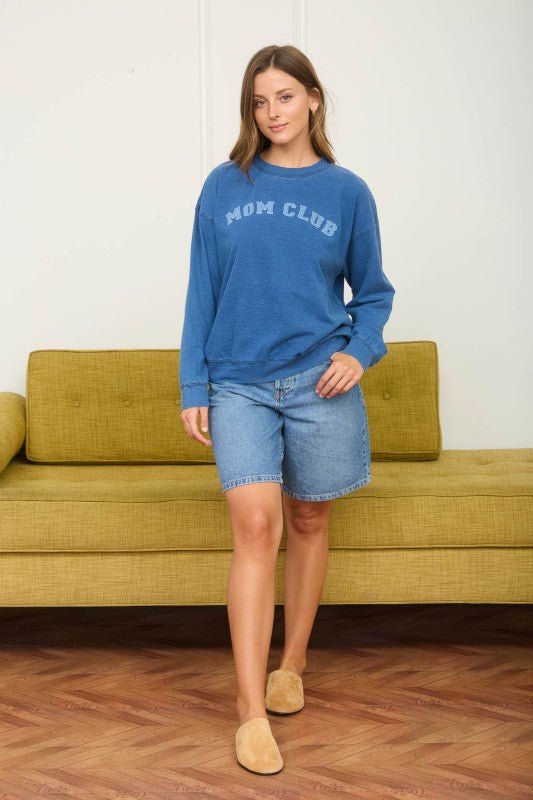 Indigo Blue Mom Club Crewneck - The Nines