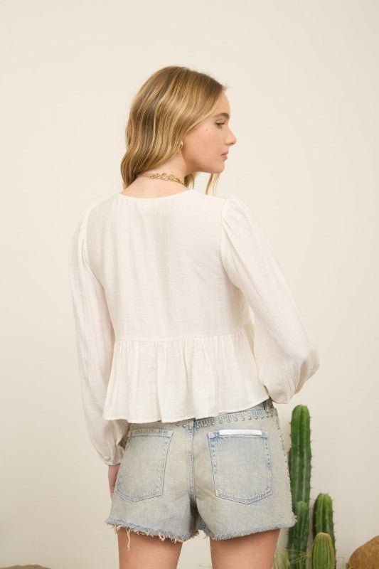White Floral Eyelet Embroidery Top - The Nines