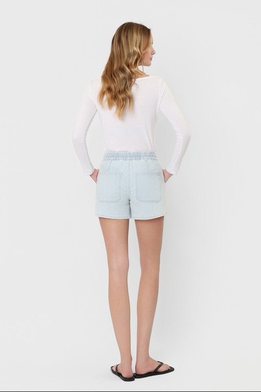 Vervet Pinstriped Drawstring Shorts - The Nines