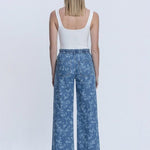 Vervet Vintage Floral Drawstring Wide Leg Jean - The Nines