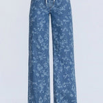 Vervet Vintage Floral Drawstring Wide Leg Jean - The Nines