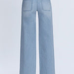 Vervet Striped Patch Pocket High Rise Wide Jean - The Nines