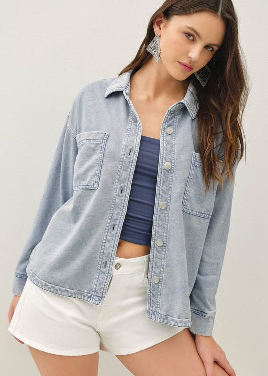 Knit Slightly Cropped Shacket - 3 Colors! - The Nines