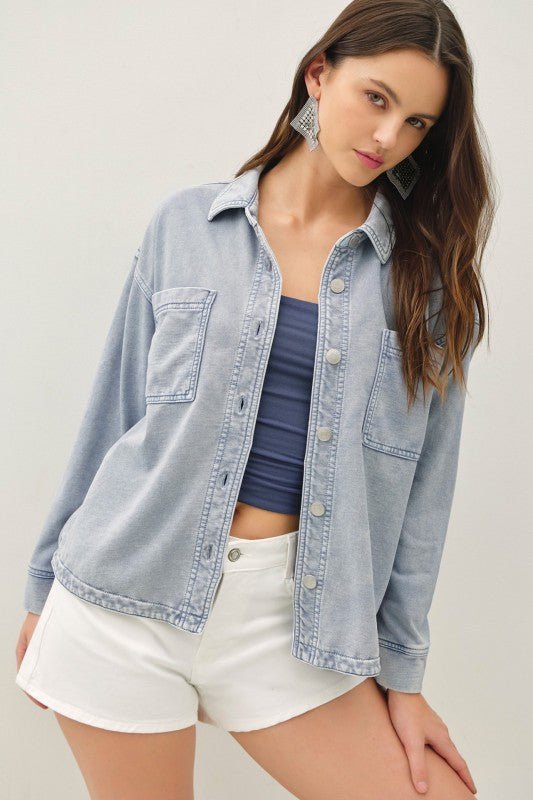 Knit Slightly Cropped Shacket - 3 Colors! - The Nines