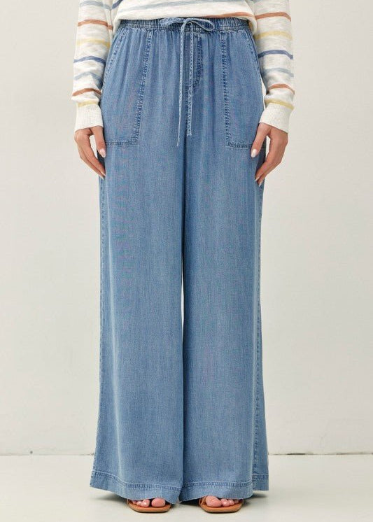 Tencel Chambray Pull On Pants - The Nines