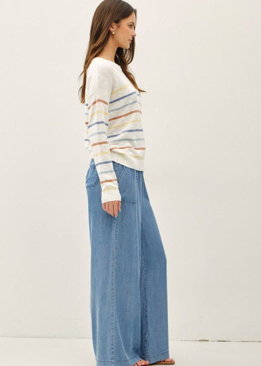 Tencel Chambray Pull On Pants - The Nines