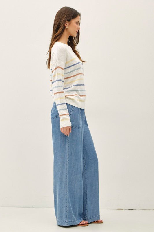 Tencel Chambray Pull On Pants - The Nines