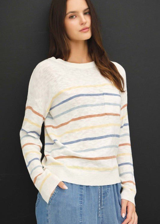 Blue Multicolor Lightweight Top - The Nines