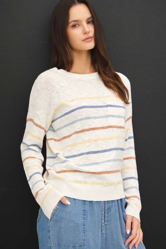 Blue Multicolor Lightweight Top - The Nines