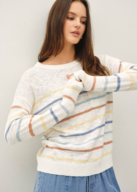 Blue Multicolor Lightweight Top - The Nines
