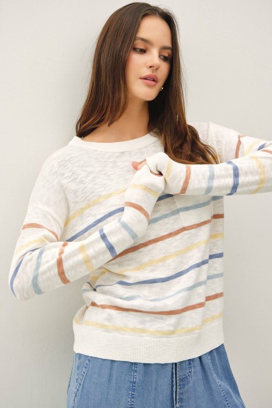 Blue Multicolor Lightweight Top - The Nines