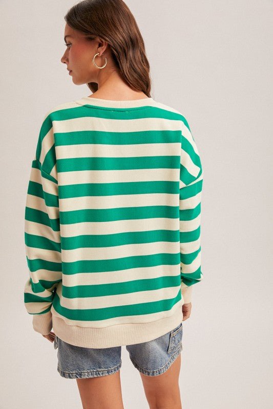 Oversized French Terry Striped Sweatshirt - 2 colors! - The Nines