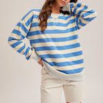 Oversized French Terry Striped Sweatshirt - 2 colors! - The Nines