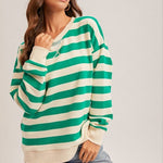 Oversized French Terry Striped Sweatshirt - 2 colors! - The Nines