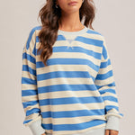 Oversized French Terry Striped Sweatshirt - 2 colors! - The Nines