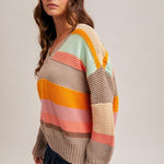 Crochet Detail Multicolor Summer Sweater - The Nines