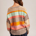 Crochet Detail Multicolor Summer Sweater - The Nines