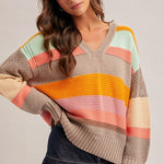 Crochet Detail Multicolor Summer Sweater - The Nines