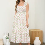 Harper Smocked Floral Print Midi Dress - The Nines