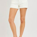 Risen Cream Embroidered Pocket Shorts - The Nines
