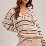 Blaire Multicolor Open Knit Hoodie - 2 Colors! - The Nines