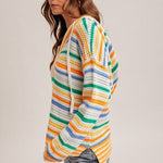 Blaire Multicolor Open Knit Hoodie - 2 Colors! - The Nines