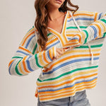 Blaire Multicolor Open Knit Hoodie - 2 Colors! - The Nines