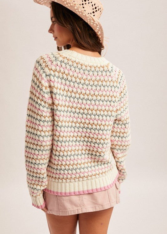 Chunky Woven Knit Multicolor Sweater - The Nines