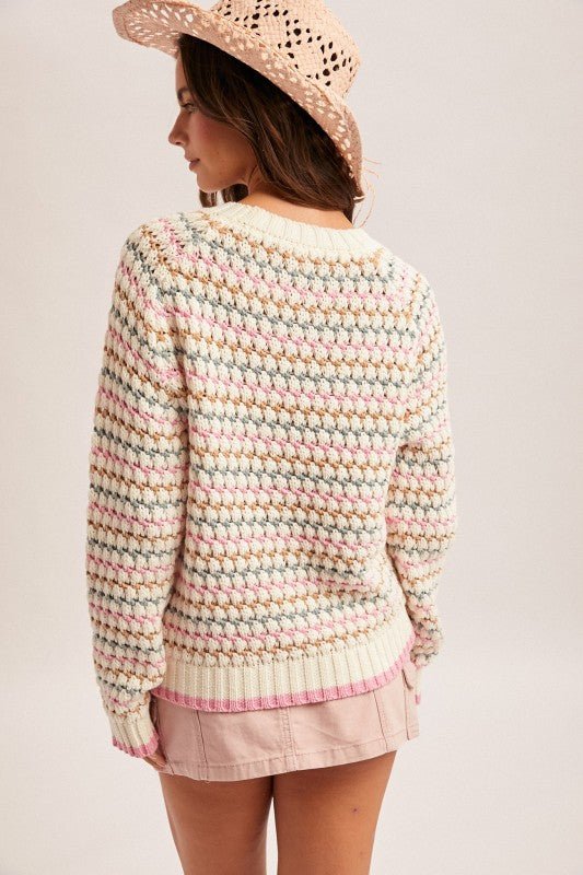 Chunky Woven Knit Multicolor Sweater - The Nines