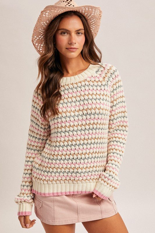 Chunky Woven Knit Multicolor Sweater - The Nines