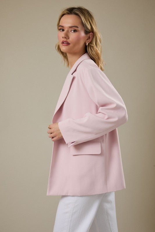 Blush Striped Lined Blazer - The Nines
