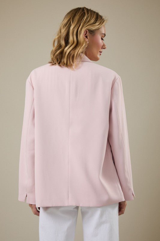 Blush Striped Lined Blazer - The Nines