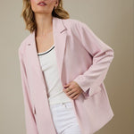 Blush Striped Lined Blazer - The Nines