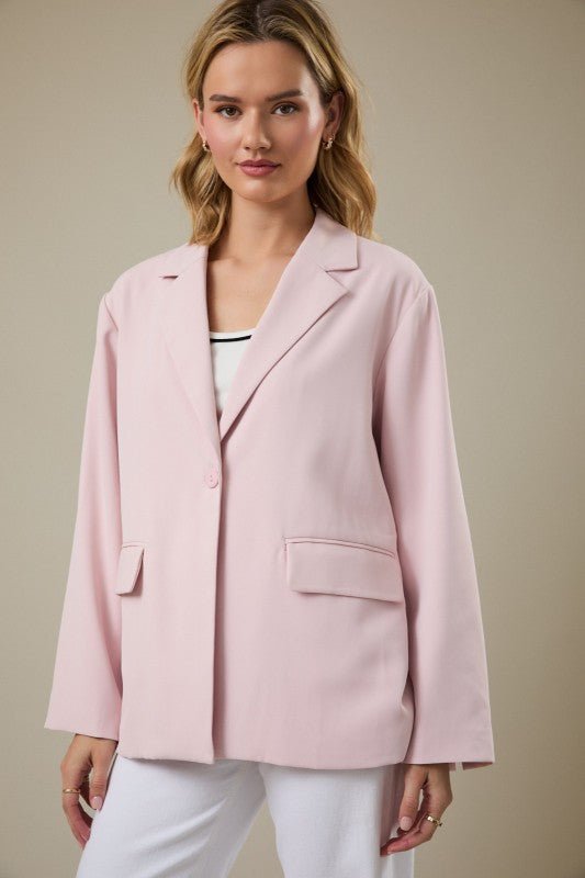Blush Striped Lined Blazer - The Nines