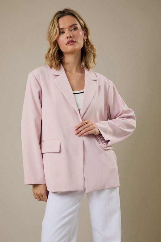 Blush Striped Lined Blazer - The Nines