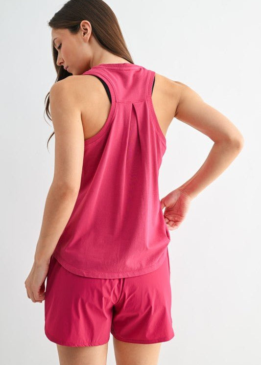 Plum Pink Pima Cotton Racer Tank - The Nines
