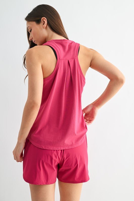Plum Pink Pima Cotton Racer Tank - The Nines