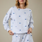 Fish Embroidered Crew - The Nines
