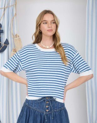 Coastal Calm Knit Lightweight Sweater Top - 2 Colors! - The Nines