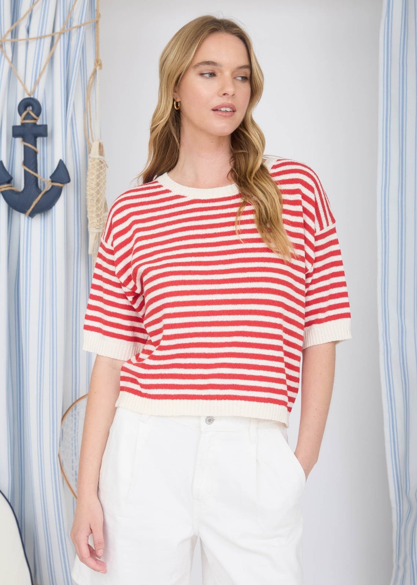 Coastal Calm Knit Lightweight Sweater Top - 2 Colors! - The Nines