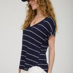 Summer Air Navy Striped Top - The Nines