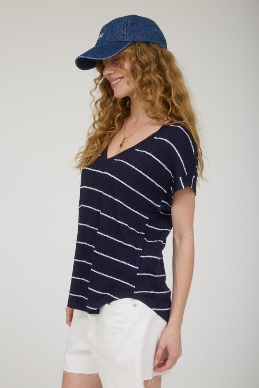 Summer Air Navy Striped Top - The Nines