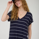 Summer Air Navy Striped Top - The Nines