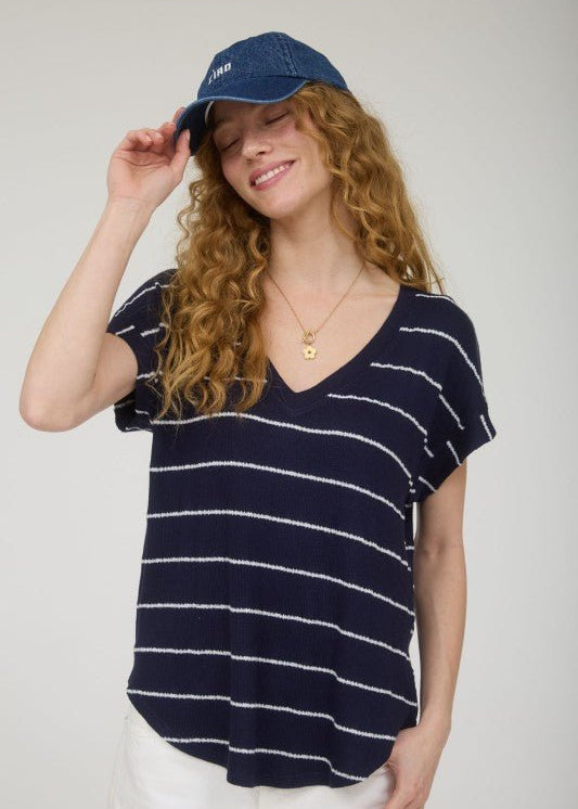 Summer Air Navy Striped Top - The Nines