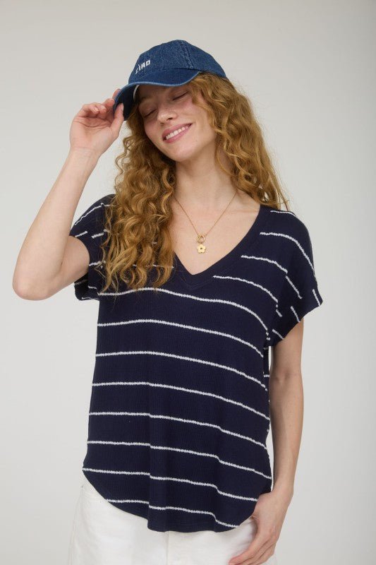 Summer Air Navy Striped Top - The Nines