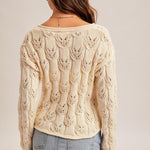 Ecru Woven Spring Cardigan - The Nines