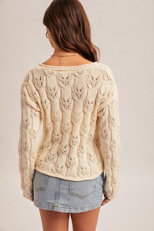 Ecru Woven Spring Cardigan - The Nines