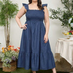 Dark Denim Ruffle Dress - The Nines